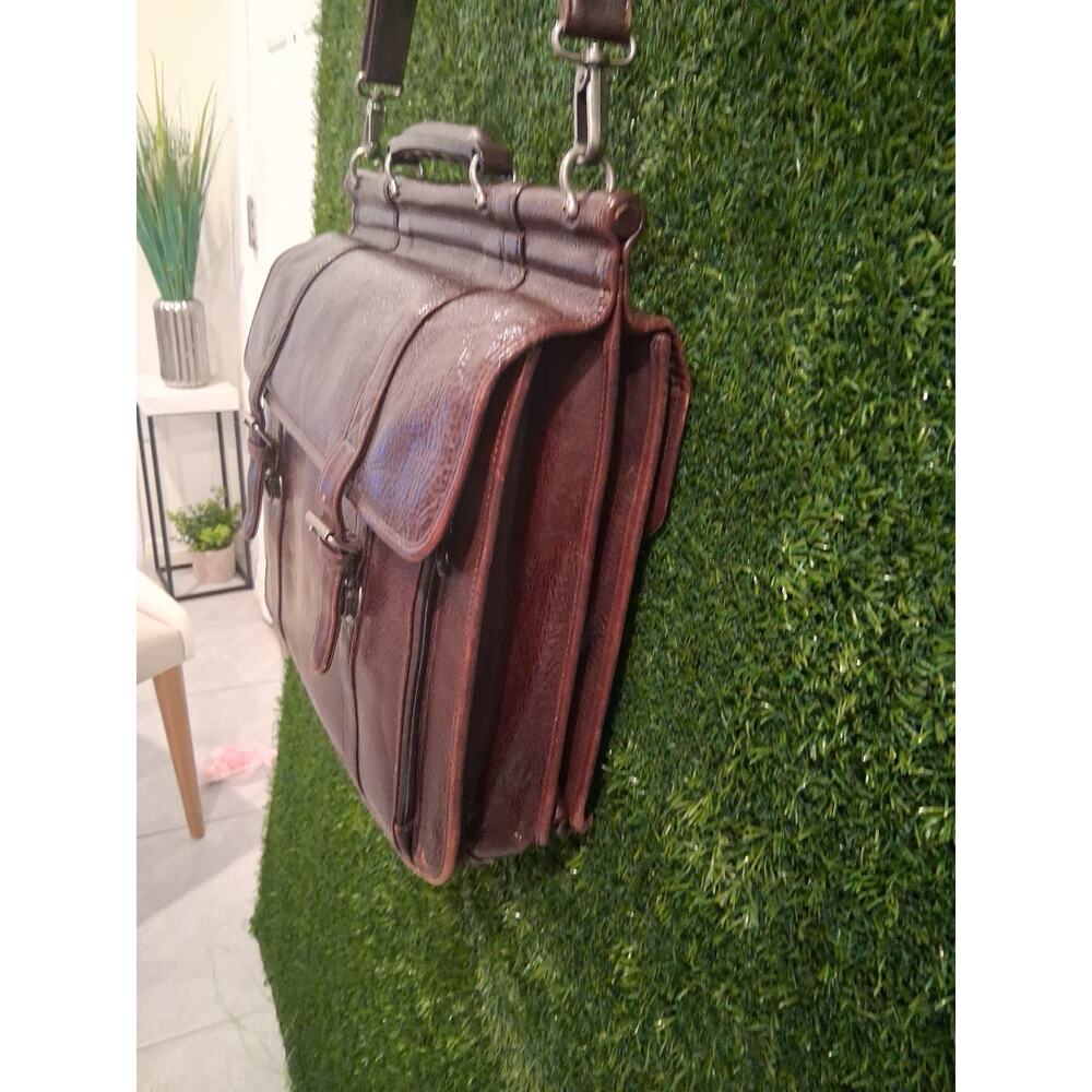 RARE VTG Wilsons Leather Pelle Studio Briefcase Messenger Bag 90s Dark Academia - Picture 5 of 15
